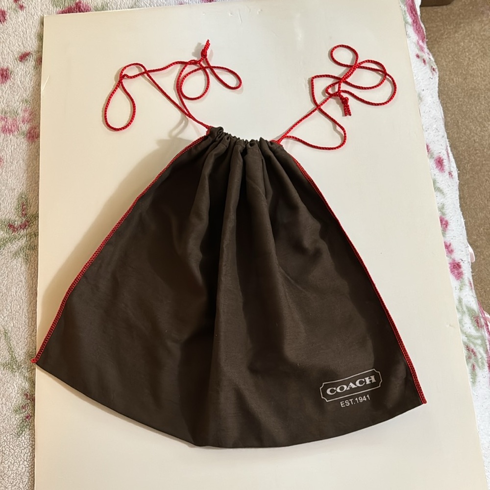 Coach Brown Bag with Red Trim